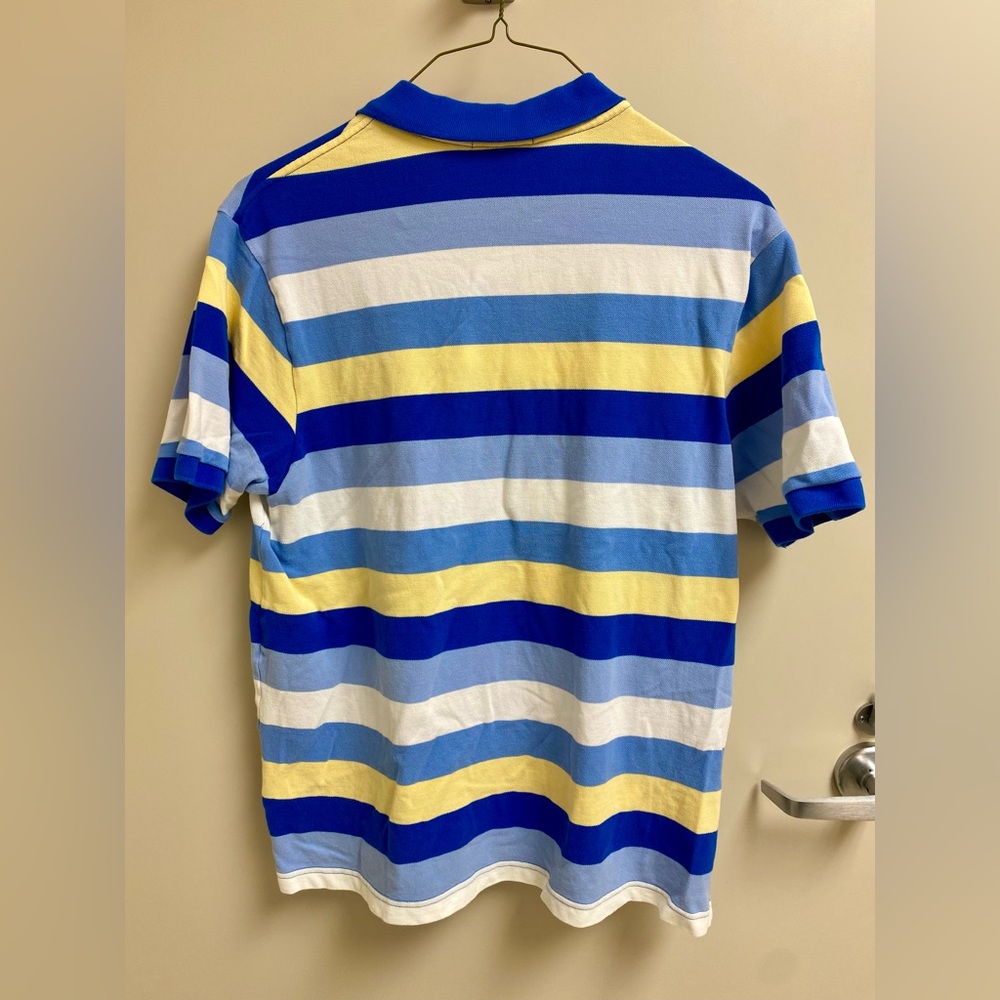 Daniel Cremieux Mens Short Sleeve Polo Shirt Size XL Blue/Yellow/White Stripe - Picture 5 of 5